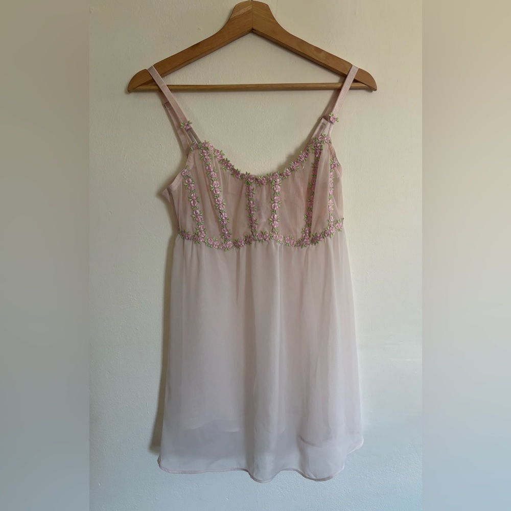 Victoria's Secret Very Sexy Rosebud Embroidery Unlined Corset Babydoll  Chemise - Picture 4 of 12